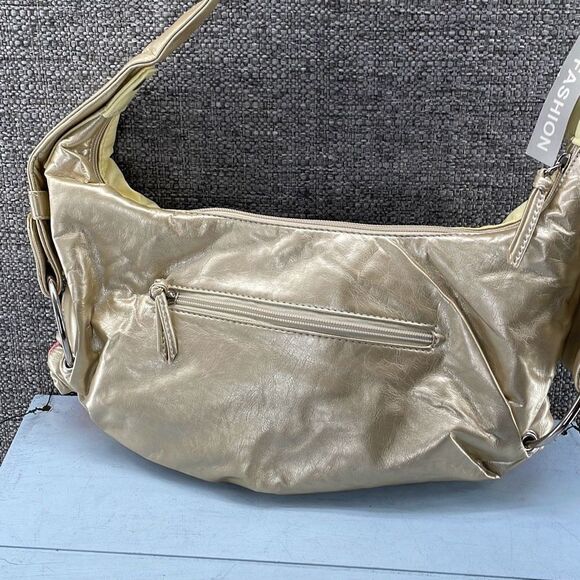 Vintage Shoulder Bag Medium Rainbow Vegan Leather Hobo Patchwork 80s‎ 90s Theme - Picture 6 of 8